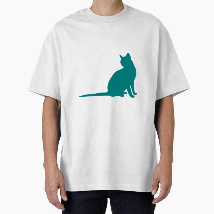 Cat Sitting Silhouette Oversized T-Shirt