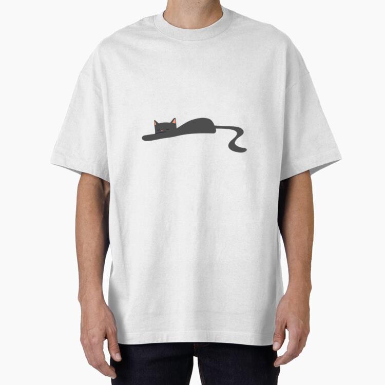 Cat Sleeping Flat Oversized T-Shirt