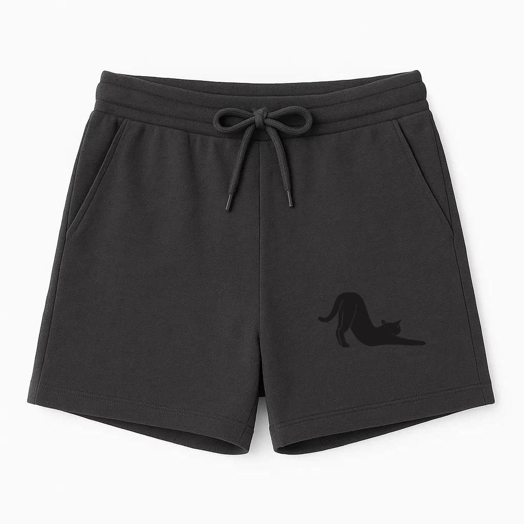 Cat Stretching Animal Silhouette Short
