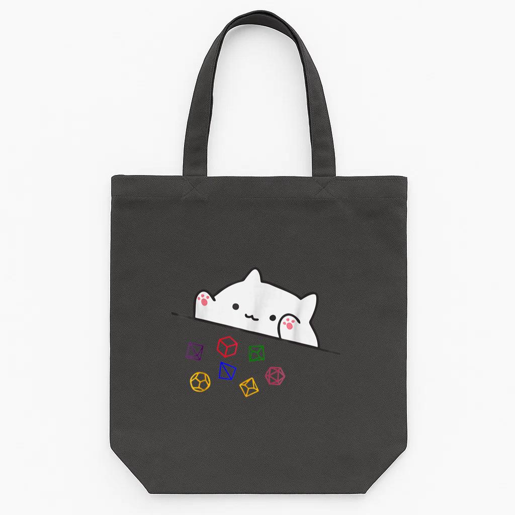 Cat Throwing Dice Tabletop Games Cute Kawaii Tote Canvas Bag