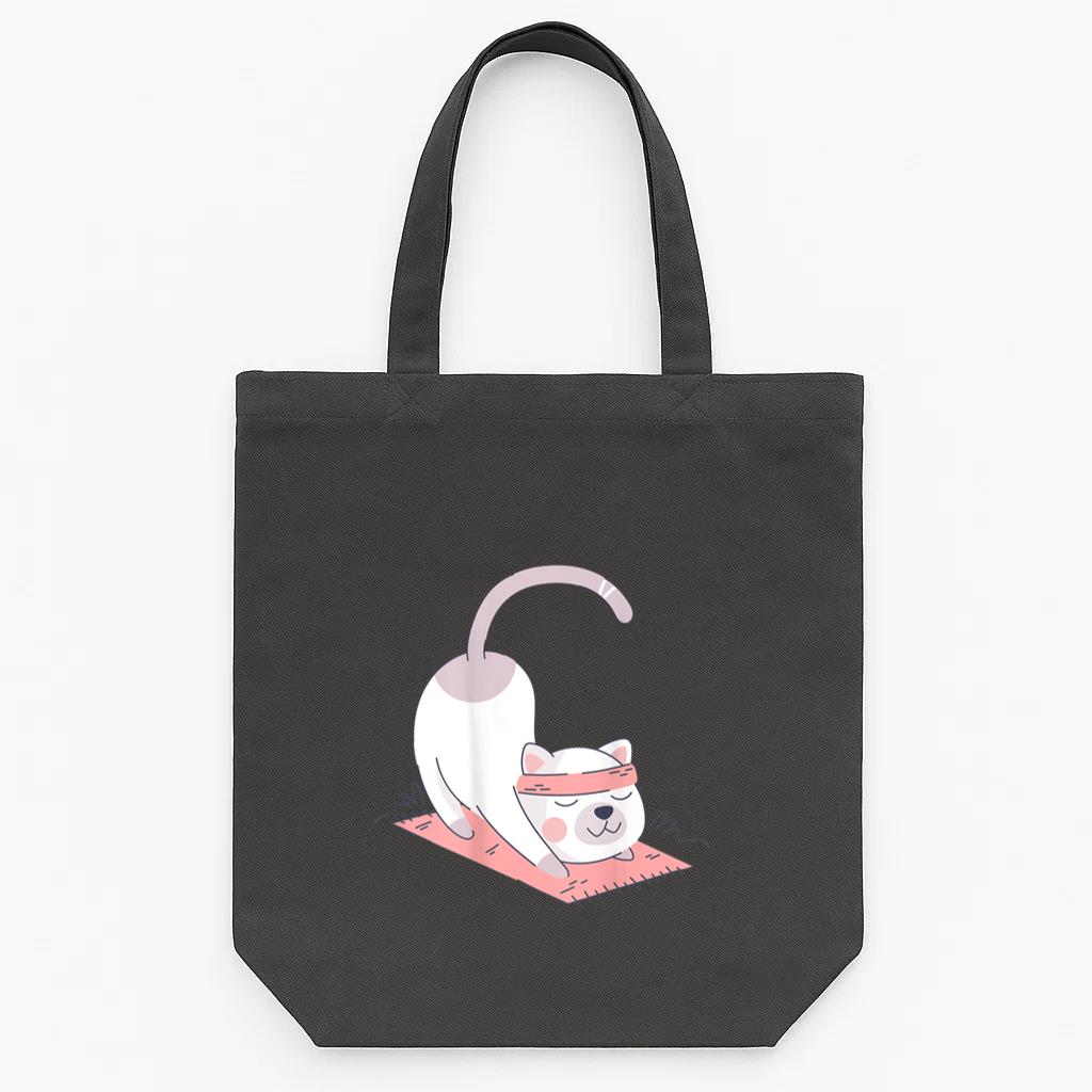 Cat Yoga Tote Canvas Bag