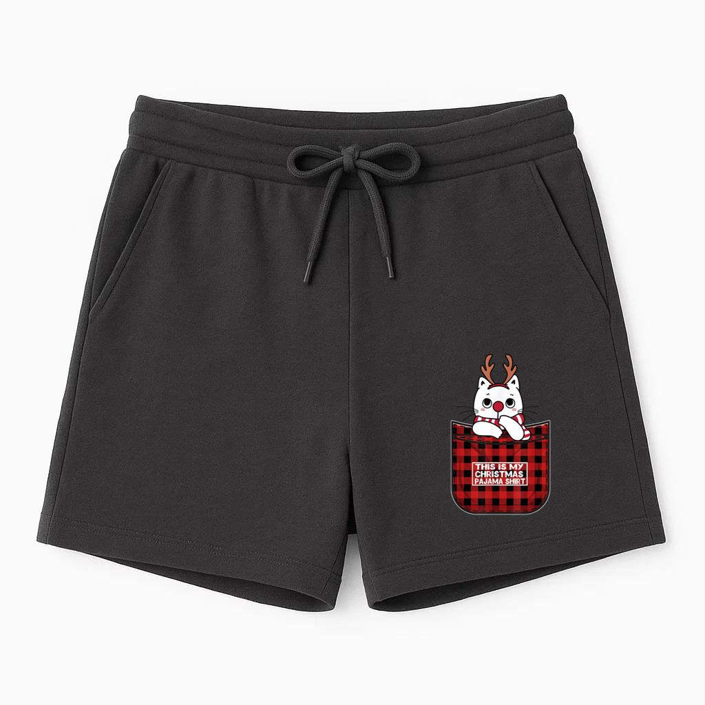 Christmas Pajama Santa Cat Deer Short