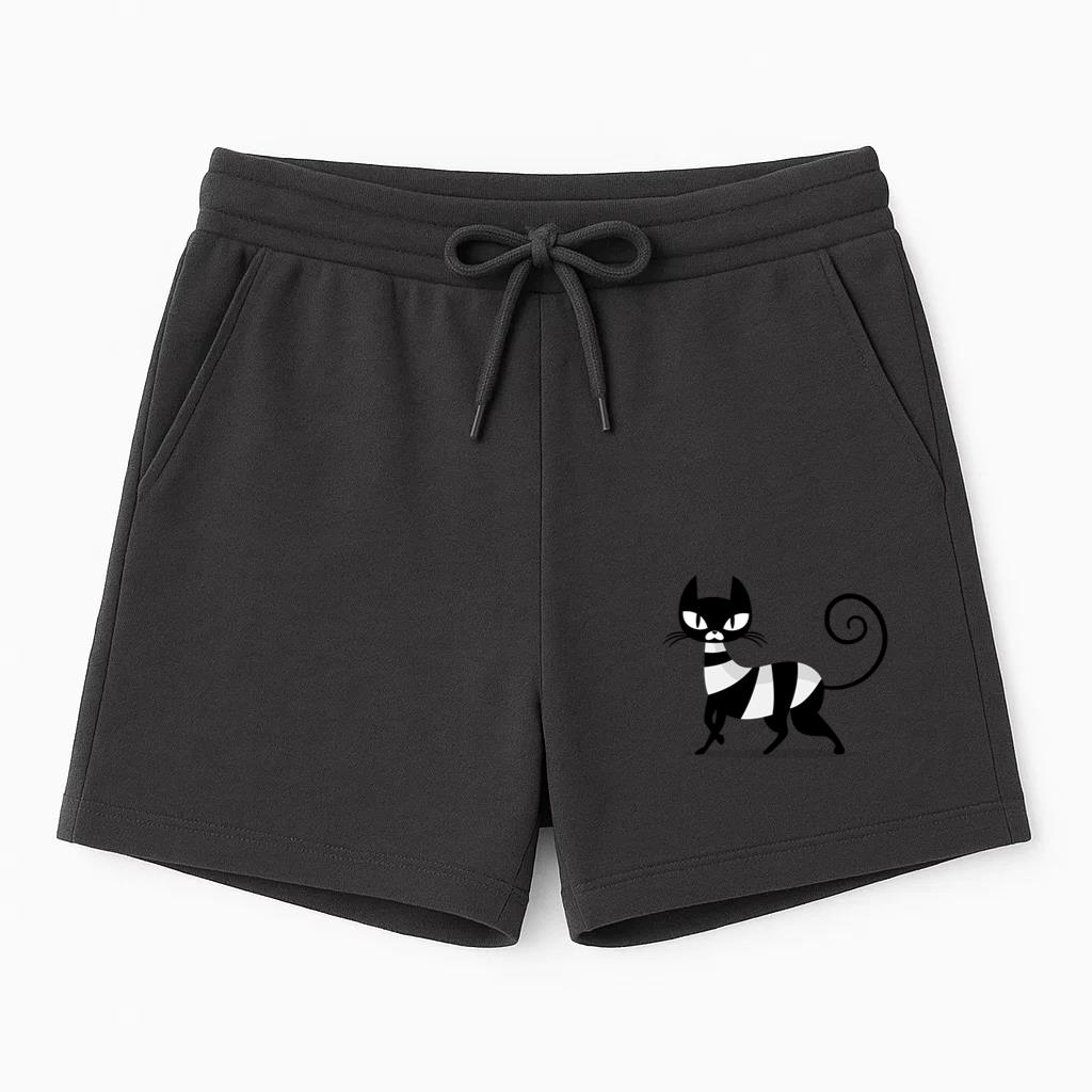 Elegant Black Cat Cartoon Short