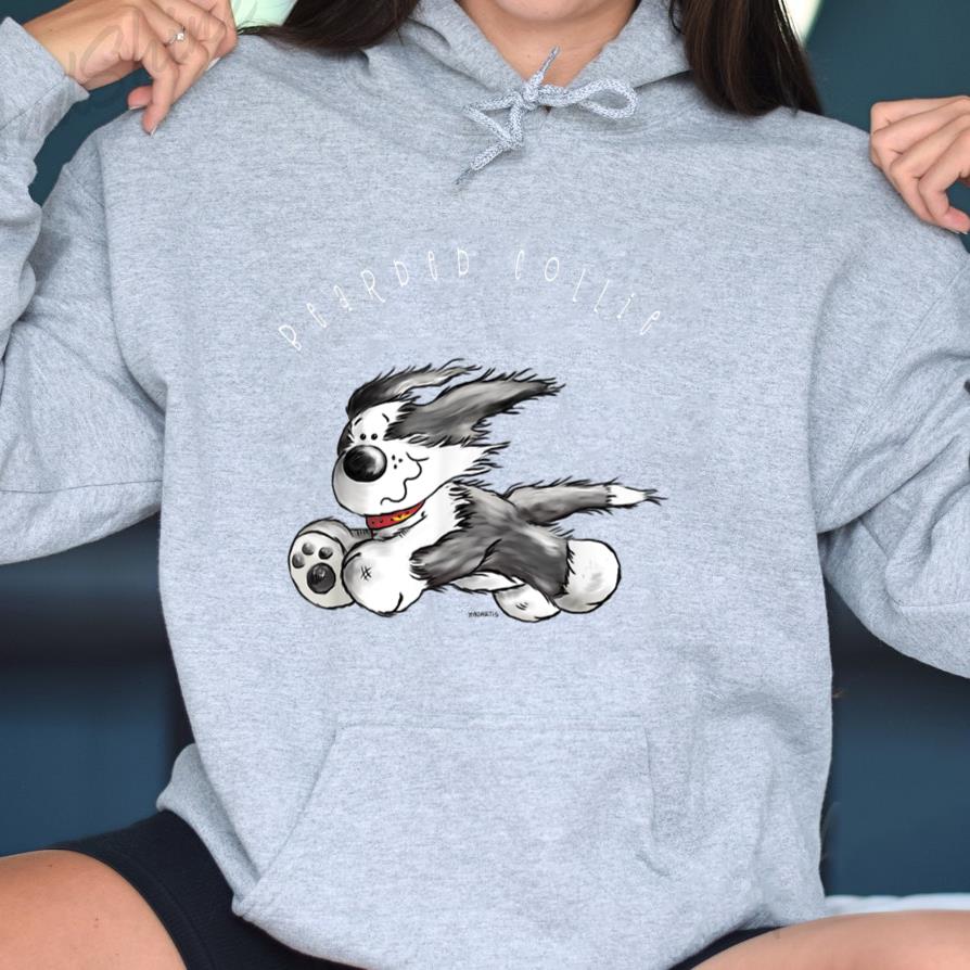 Happy Bearded Collie Dog Hoodie