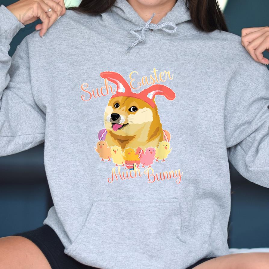 Happy Easter Doge Shiba Inu Such Easter Much Bunny Hoodie