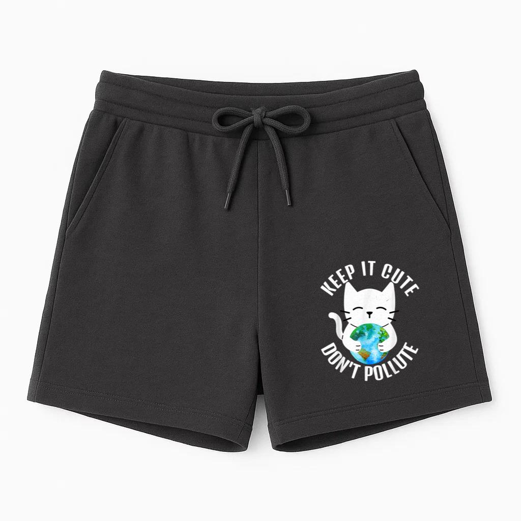 Keep It Cute Cat Earth Day Women Kids Short