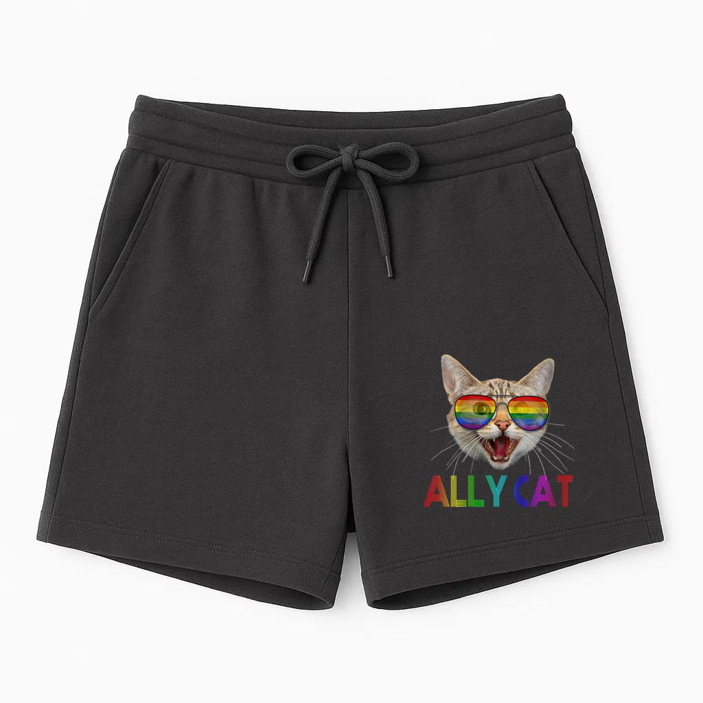 LGBTQ Ally Cat Gay Rainbow Flag Short
