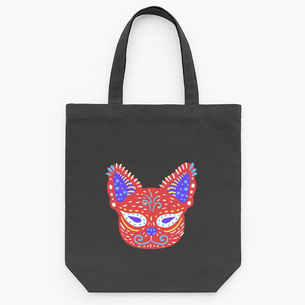 Mexican Cat Sculpture Tote Canvas Bag