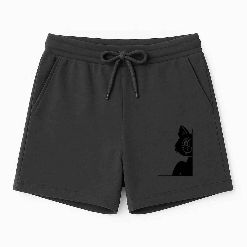 Playful Cat Peeking Design Short
