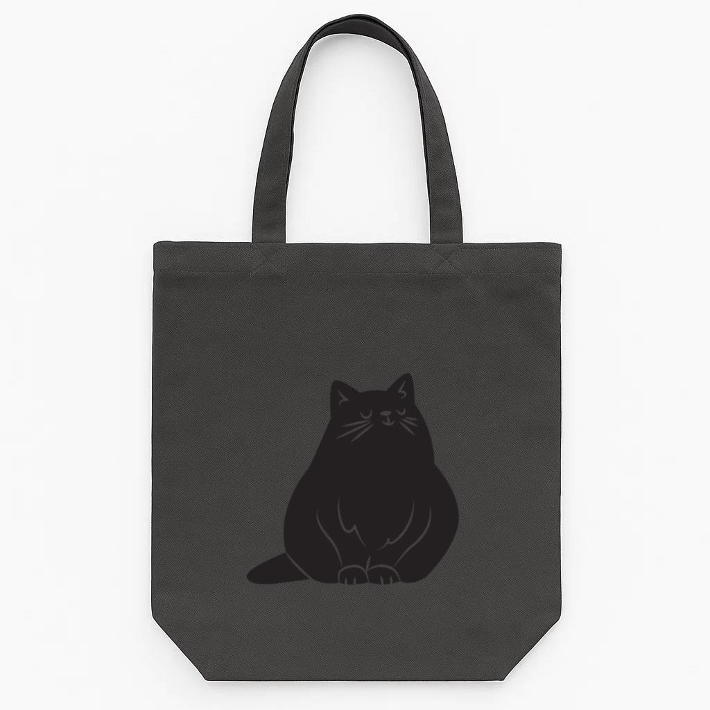 Simple Cat Silhouette Tote Canvas Bag
