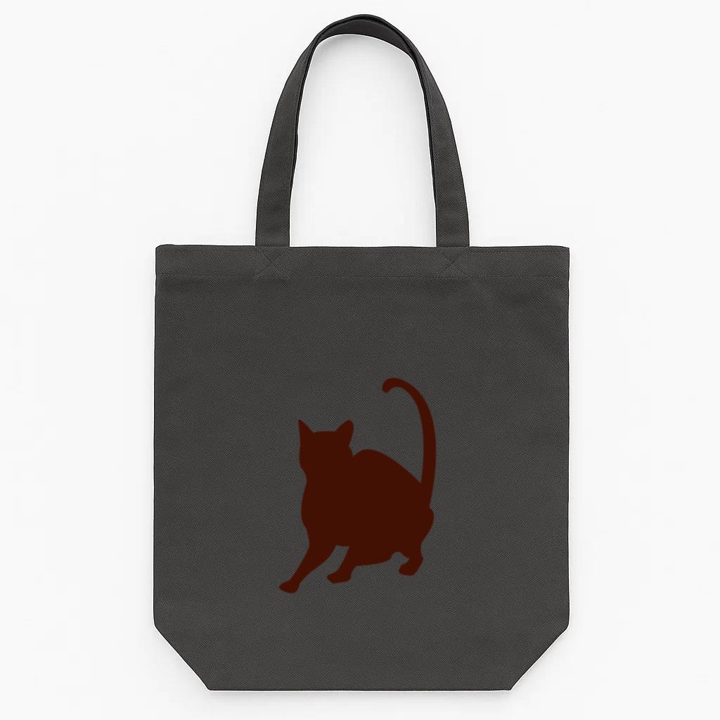 Standing Cat Silhouette Tote Canvas Bag