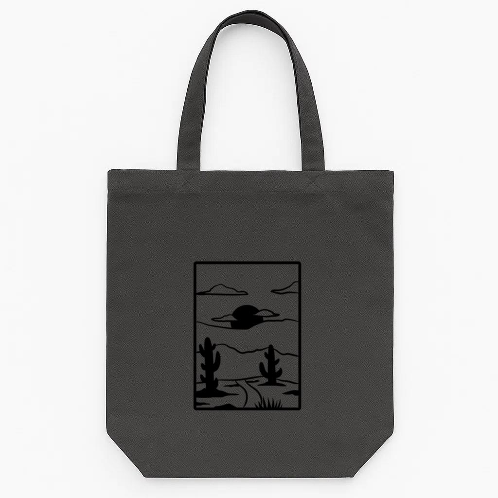 Stylized Geometric Owl Illustration Tote Canvas Bag