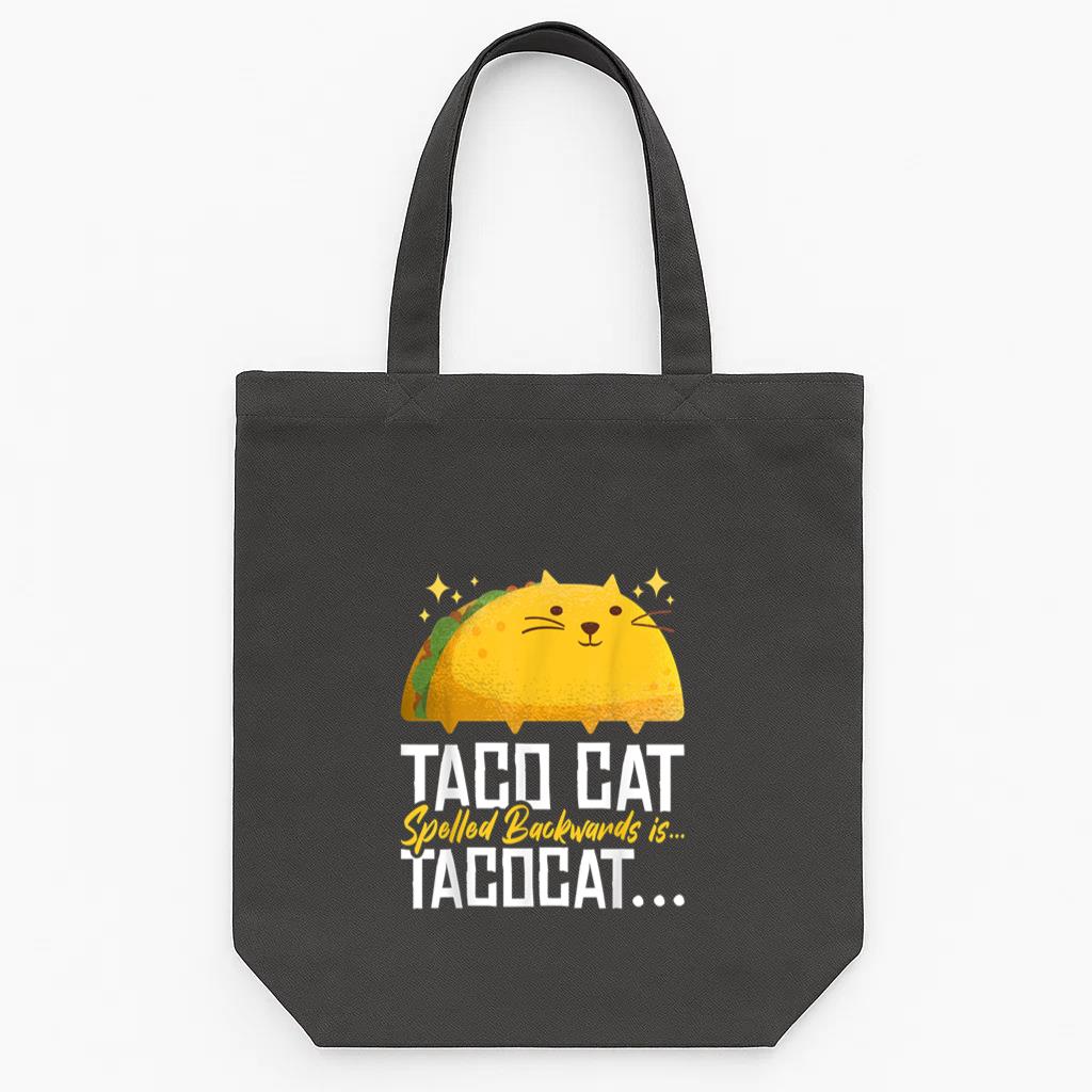 Taco Cat Spelled Backwards Taco Cat Tote Canvas Bag