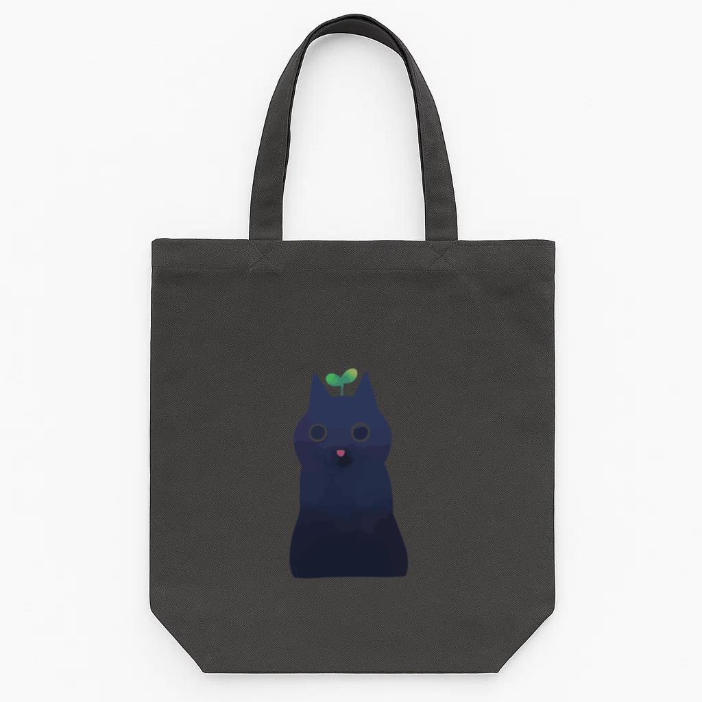 Watercolor Baby Plant Cat Character Tote Canvas Bag