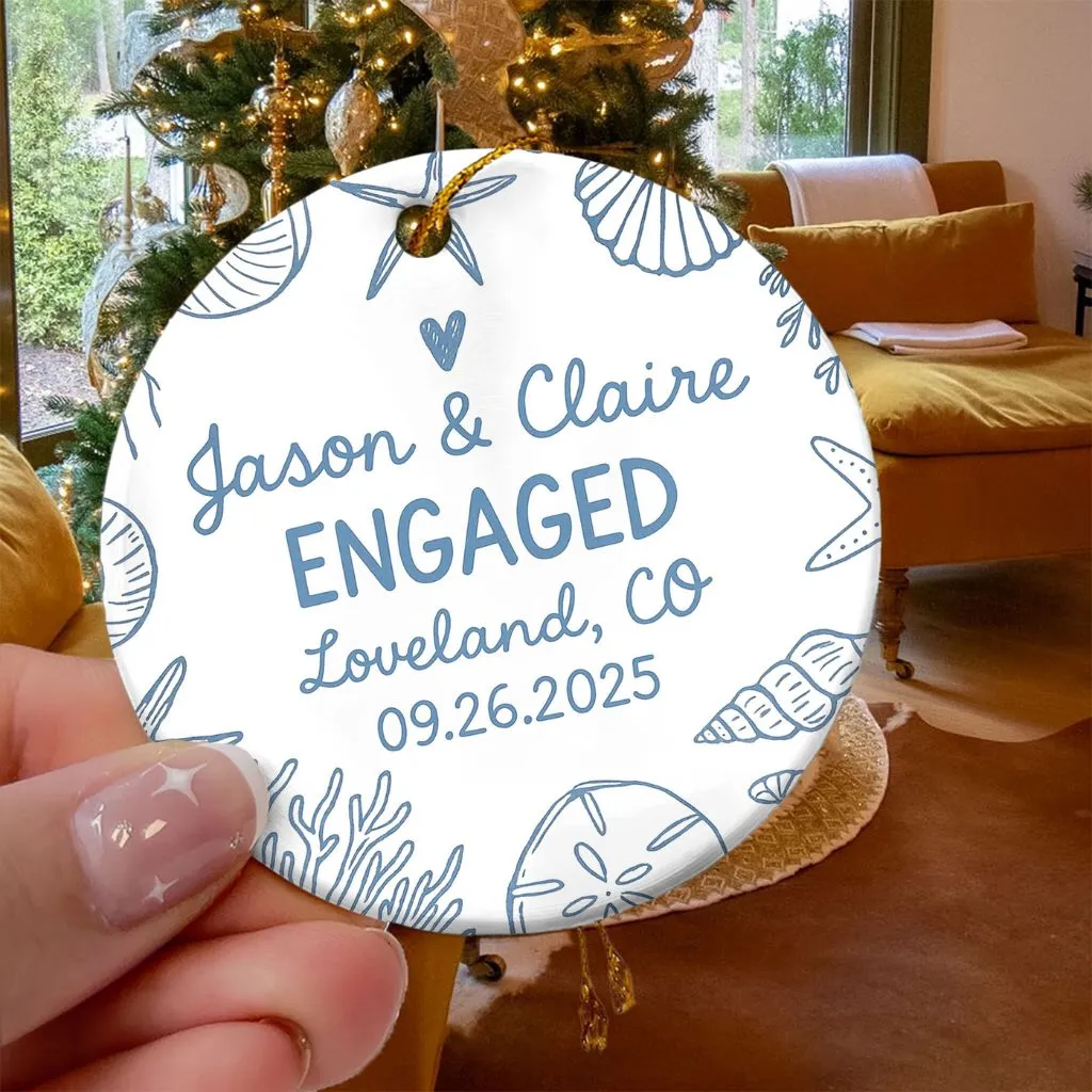 2025 Engagement Christmas Ornament Gift | Personalized Holiday Keepsake for Newly Engaged | Perfect Bridal Shower Present - Image 6