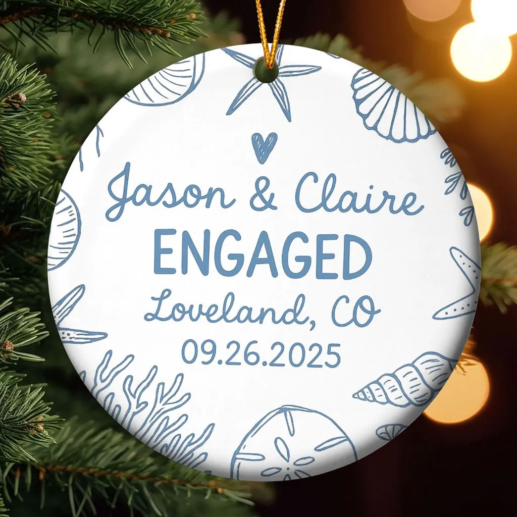 2025 Engagement Christmas Ornament Gift | Personalized Holiday Keepsake for Newly Engaged | Perfect Bridal Shower Present