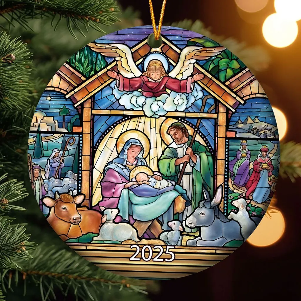 2025 Nativity Scene Ornament | Traditional Holiday Keepsake | Meaningful Religious Decoration