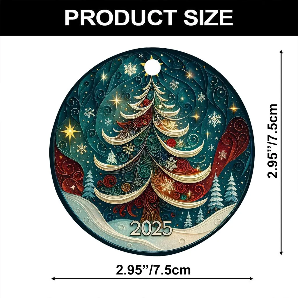 3D Effect Ornament | Holiday Ceramic Keepsake | Unique Christmas Tree Decoration - Image 7