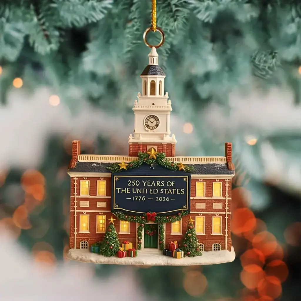 America 250th Anniversary Ornament, 1776-2026 Patriotic Acrylic Decoration, USA Commemorative Gift