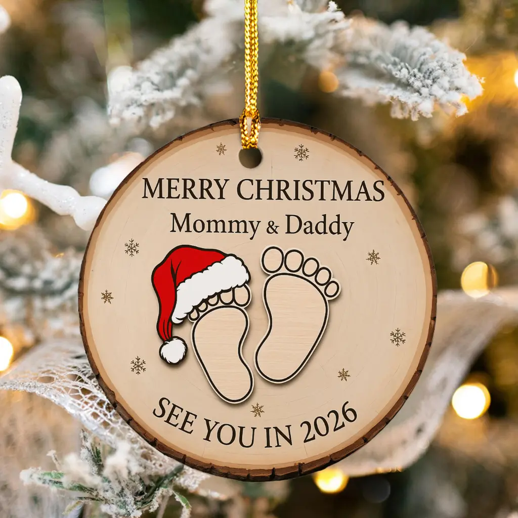 Baby Feet Christmas Ornament 2025 | New Parents Holiday Keepsake Gift | Christian Baby Announcement - Image 7