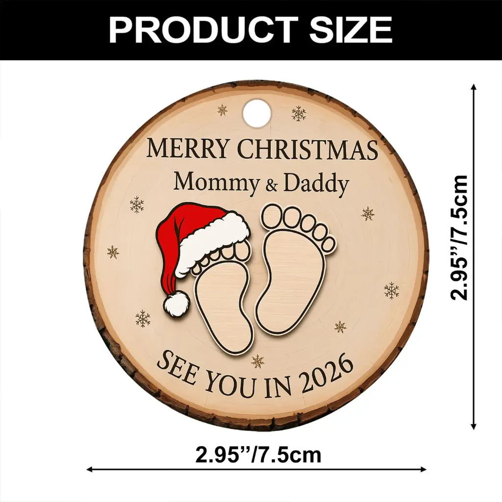 Baby Feet Christmas Ornament 2025 | New Parents Holiday Keepsake Gift | Christian Baby Announcement - Image 3