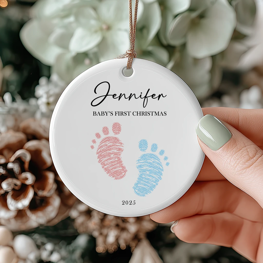 Baby First Christmas Footprint Ceramic Ornament | Sweet Keepsake Gift | Unique Christmas Decoration - Image 5