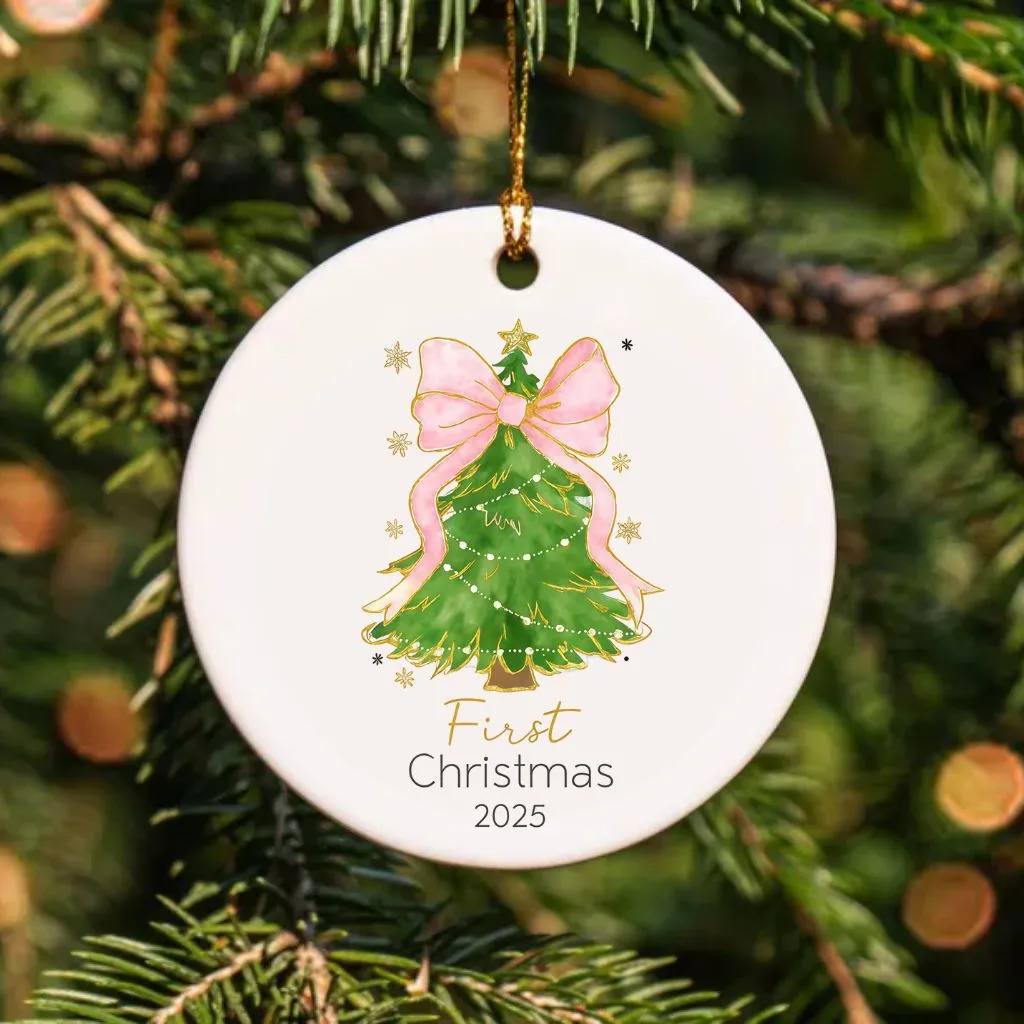 Baby First Christmas Ornament 2025 | Newborn Holiday Keepsake | Ceramic Tree Decoration - Image 4