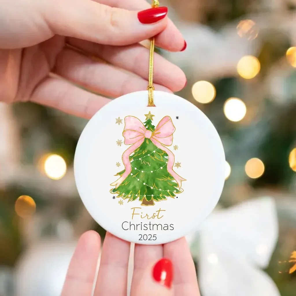 Baby First Christmas Ornament 2025 | Newborn Holiday Keepsake | Ceramic Tree Decoration - Image 2