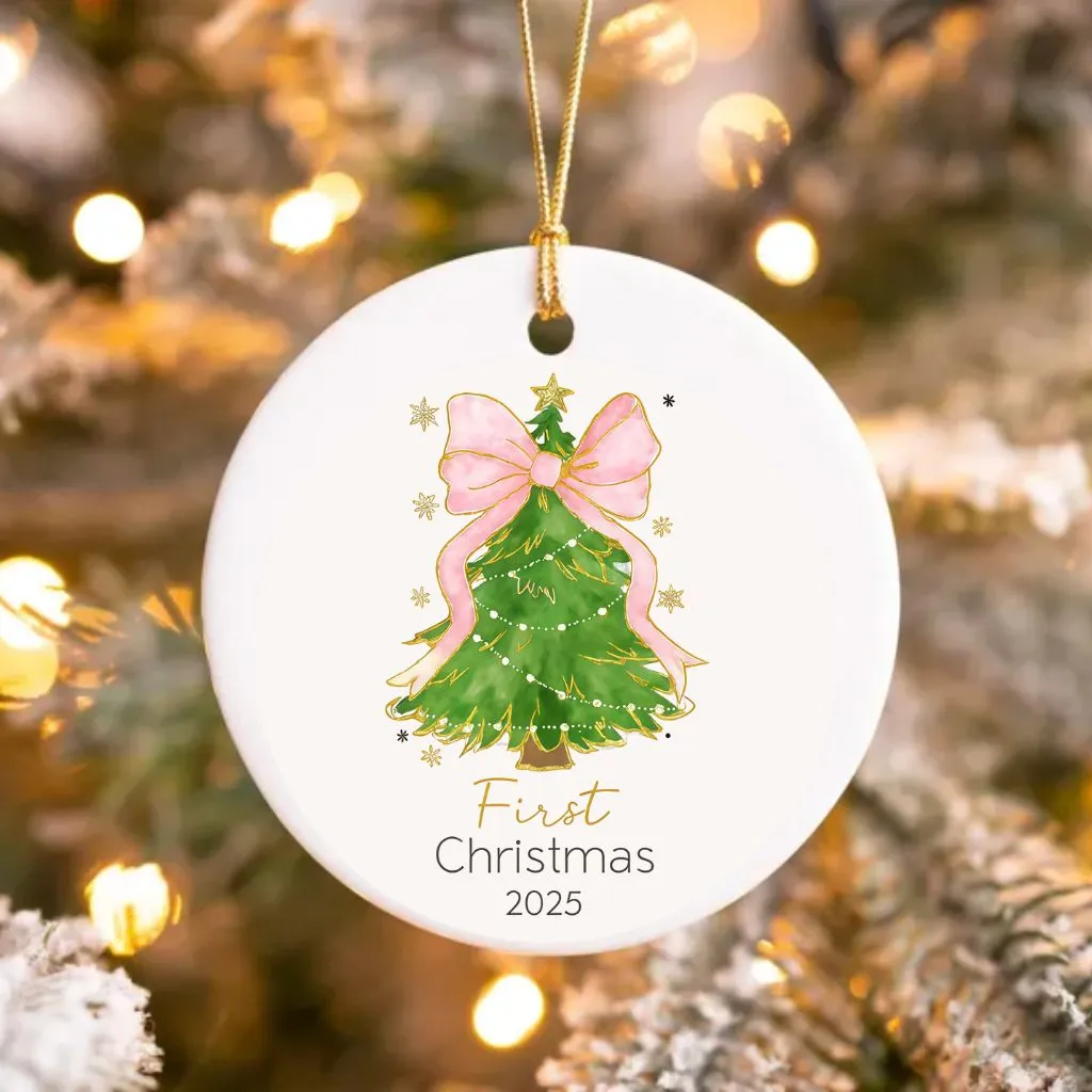 Baby First Christmas Ornament 2025 | Newborn Holiday Keepsake | Ceramic Tree Decoration - Image 5