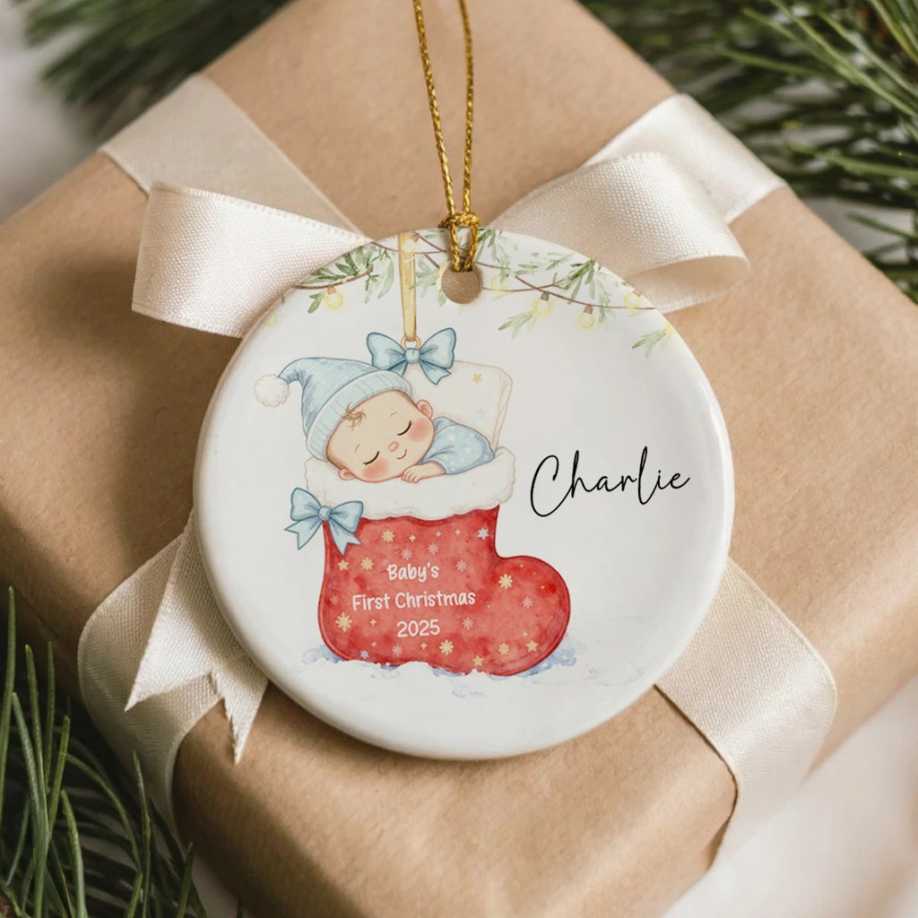 Custom Baby First Christmas Stocking Ornament | Cozy Heirloom Keepsake | Perfect Christmas Decoration - Image 7