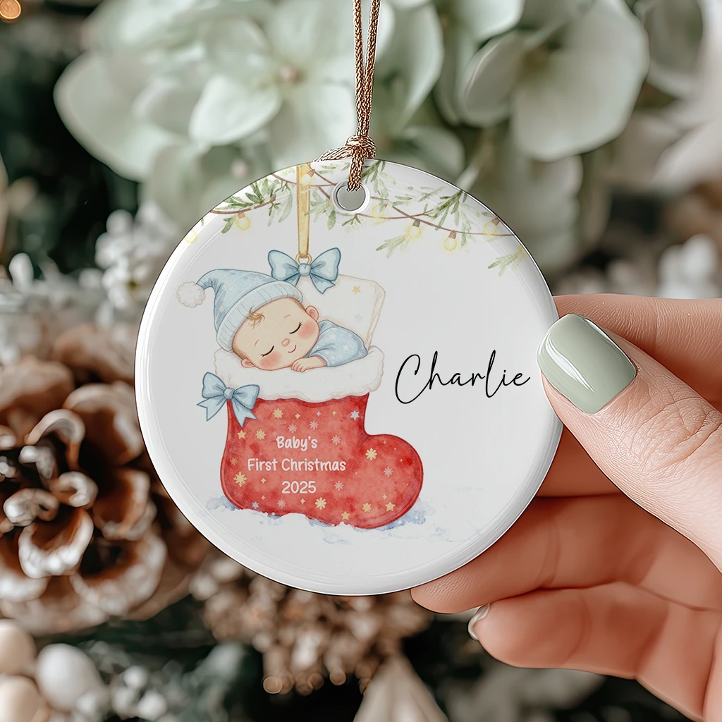 Custom Baby First Christmas Stocking Ornament | Cozy Heirloom Keepsake | Perfect Christmas Decoration - Image 5