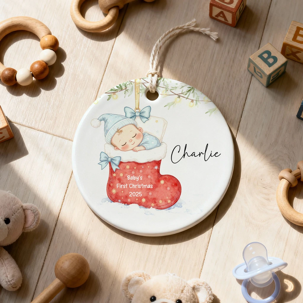Custom Baby First Christmas Stocking Ornament | Cozy Heirloom Keepsake | Perfect Christmas Decoration - Image 6