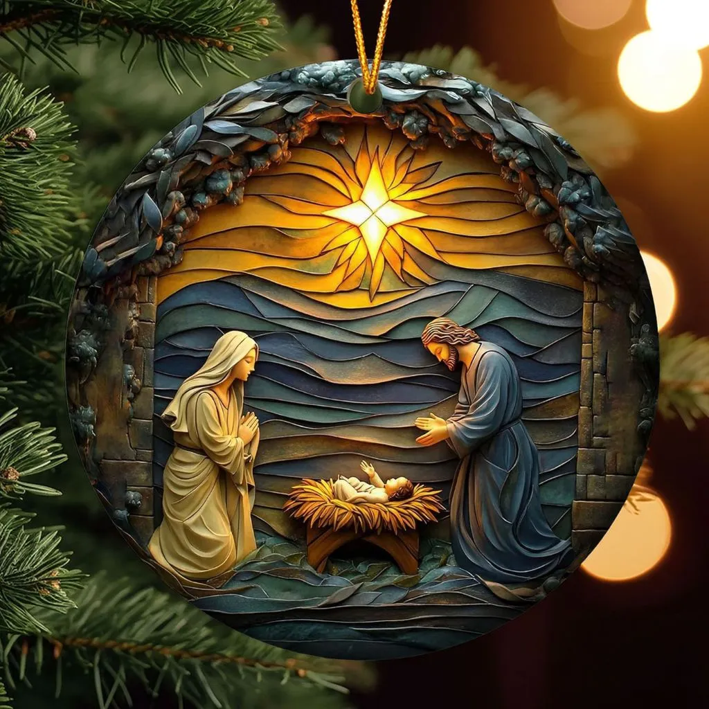 Baby Jesus Christmas Ornament | Traditional Nativity Scene Keepsake | Meaningful Religious Decoration