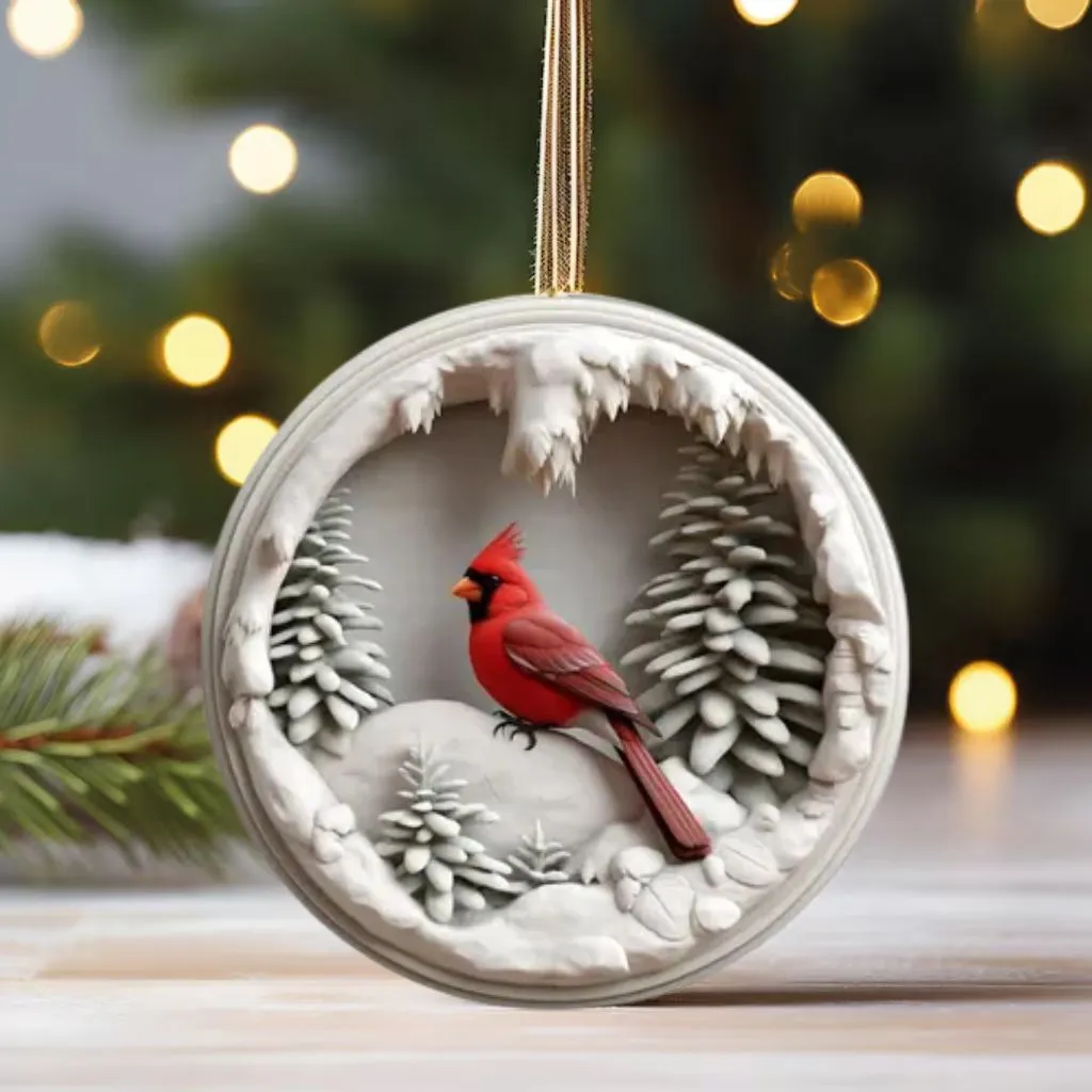 Cardinal Bird Christmas Ornament | Holiday Ceramic Keepsake | Classic Tree Decoration - Image 3