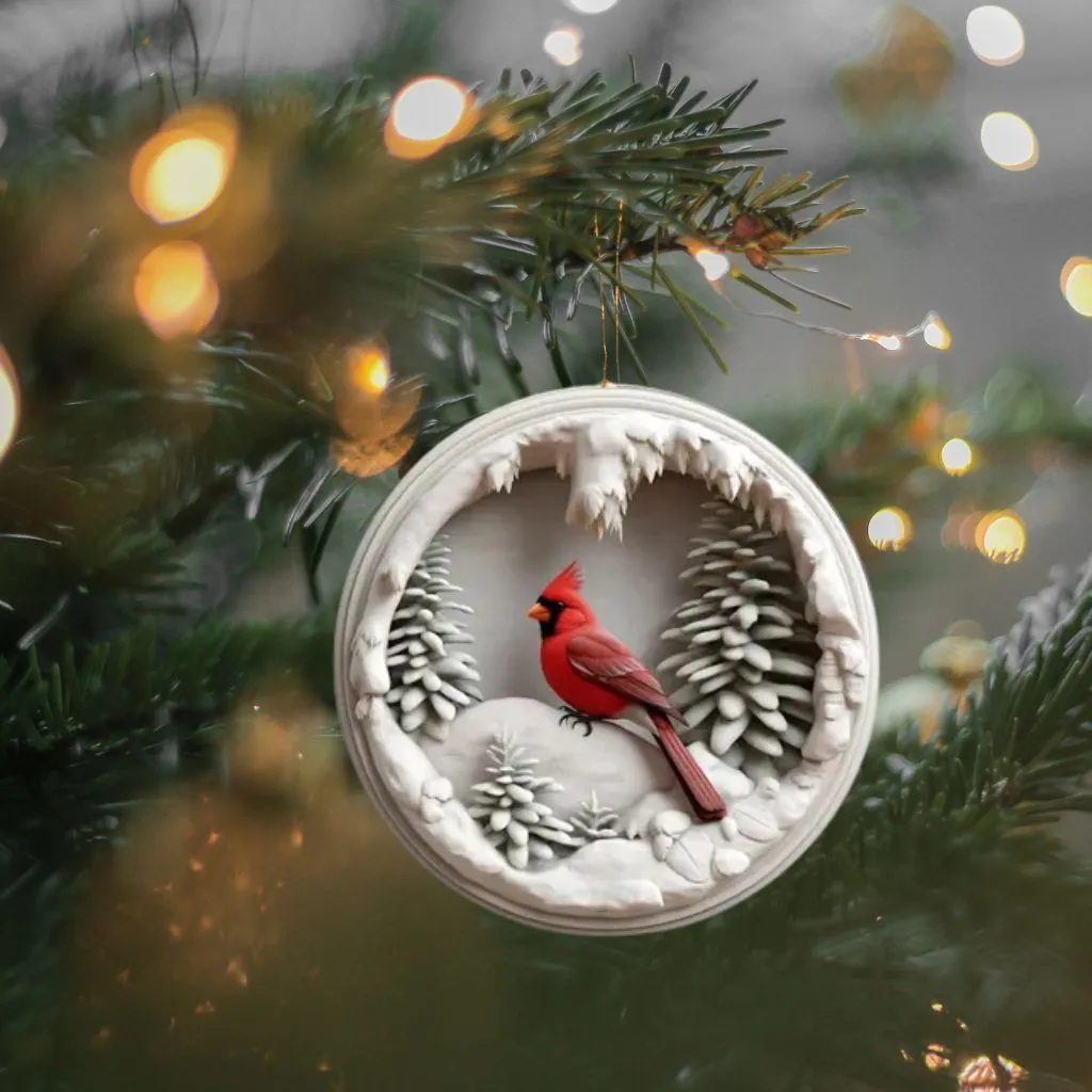 Cardinal Bird Christmas Ornament | Holiday Ceramic Keepsake | Classic Tree Decoration - Image 5