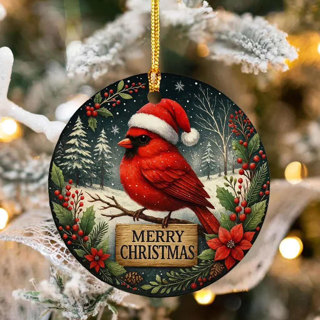 Cardinal Sympathy Gift | 2025 Memorial Ornament, In Loving Memory Keepsake, Red Bird on Christmas Wreath - Image 4