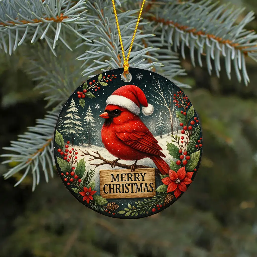 Cardinal Sympathy Gift | 2025 Memorial Ornament, In Loving Memory Keepsake, Red Bird on Christmas Wreath - Image 6