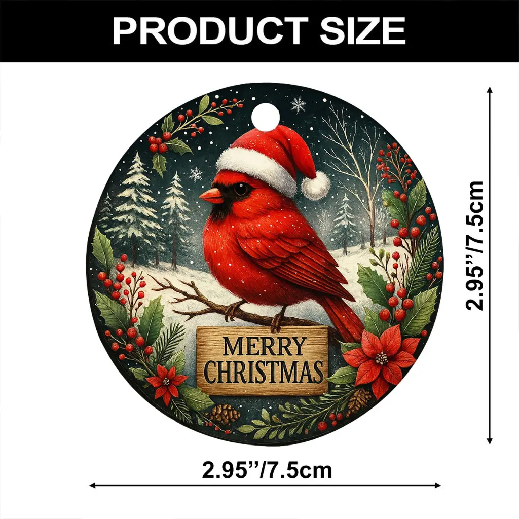Cardinal Sympathy Gift | 2025 Memorial Ornament, In Loving Memory Keepsake, Red Bird on Christmas Wreath - Image 7