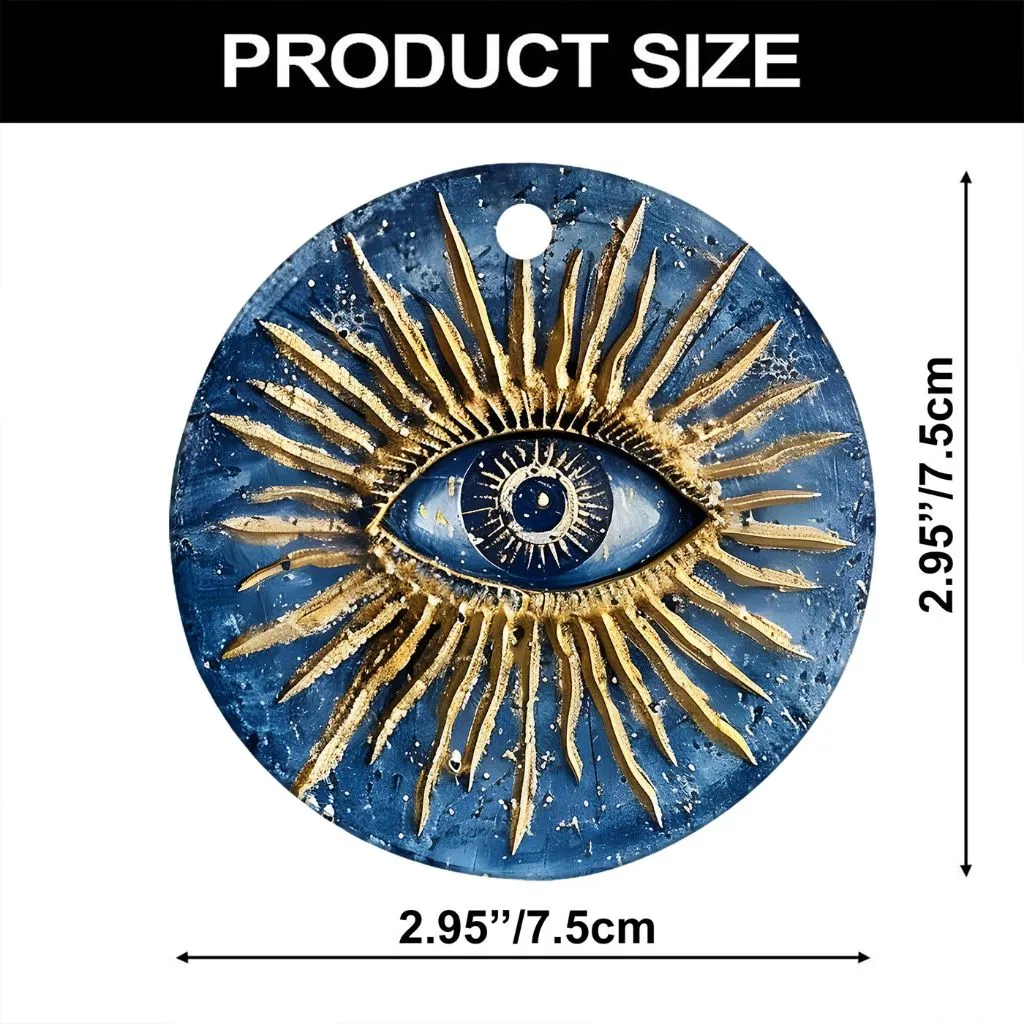 Ceramic Evil Eye Christmas Ornament | Unique Holiday Tree Decoration | Protective Keepsake Gift - Image 4