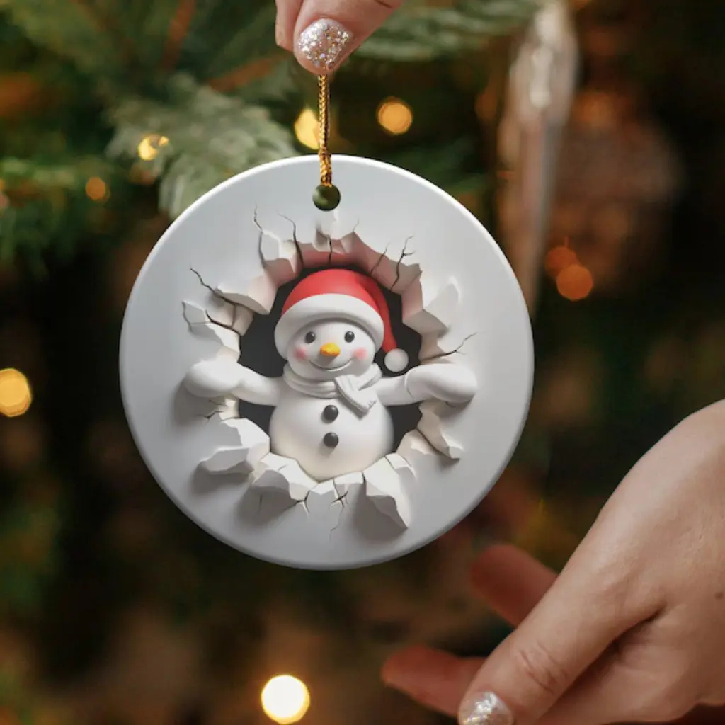 Christmas 2025 Ornament | Dual-Sided 3D Effect Ceramic Keepsake | Holiday Home Decor, Gift Exchange Idea - Image 4