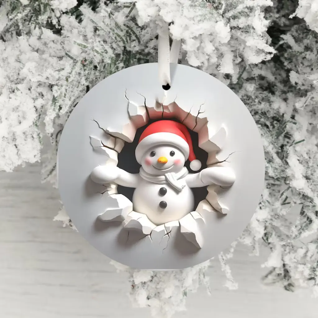 Christmas 2025 Ornament | Dual-Sided 3D Effect Ceramic Keepsake | Holiday Home Decor, Gift Exchange Idea - Image 2