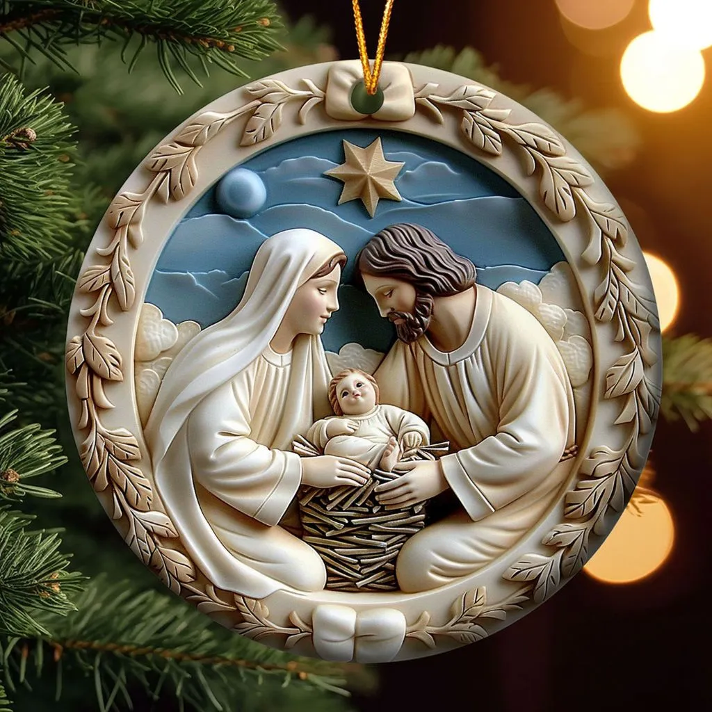 Christmas Nativity Scene Ornament | Traditional Holiday Keepsake | Meaningful Religious Decoration