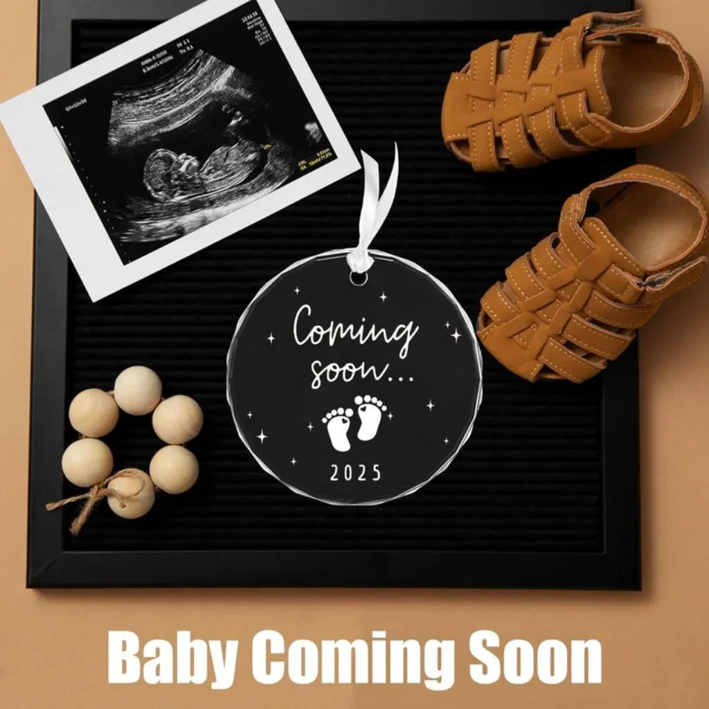 Christmas Ornament 2025 Baby Coming Soon | Pregnancy Announcement Keepsake | Holiday Tree Decoration - Image 3