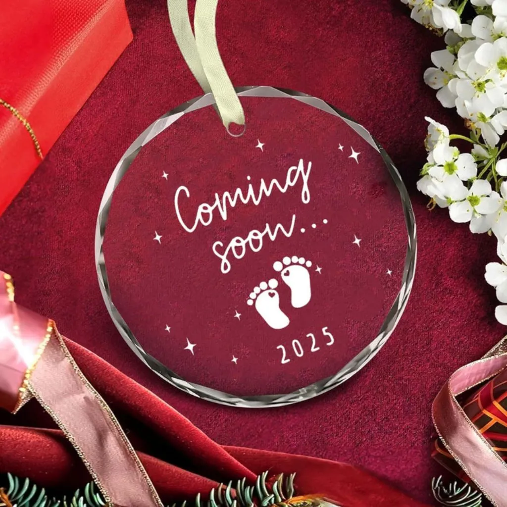 Christmas Ornament 2025 Baby Coming Soon | Pregnancy Announcement Keepsake | Holiday Tree Decoration - Image 6