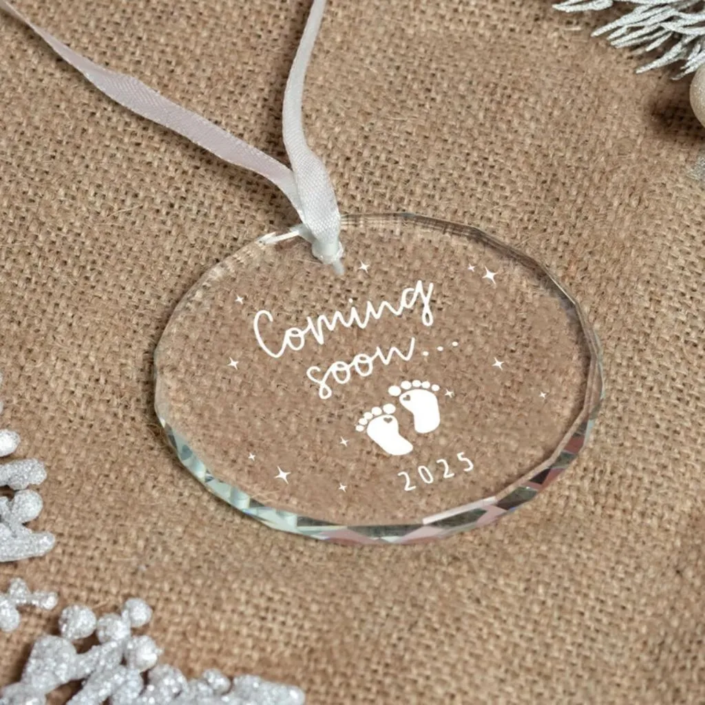 Christmas Ornament 2025 Baby Coming Soon | Pregnancy Announcement Keepsake | Holiday Tree Decoration - Image 5