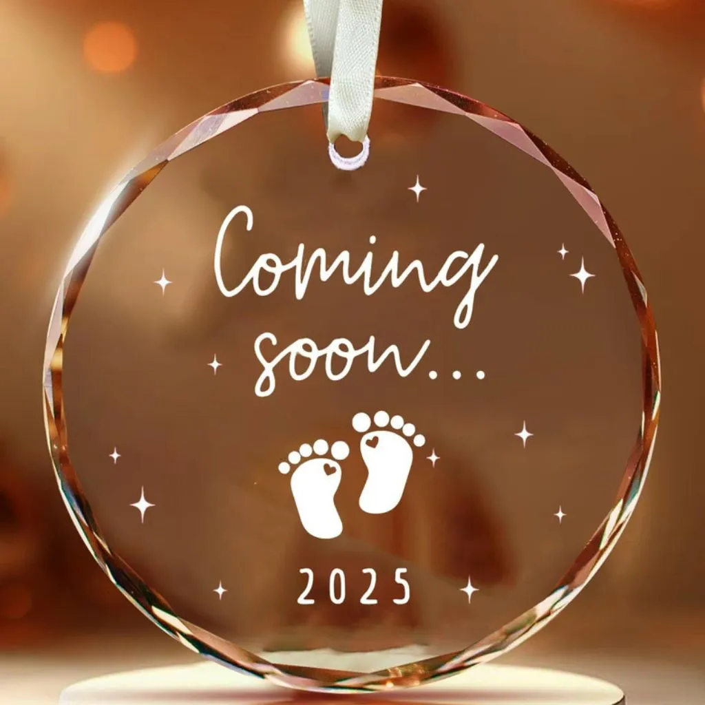 Christmas Ornament 2025 Baby Coming Soon | Pregnancy Announcement Keepsake | Holiday Tree Decoration