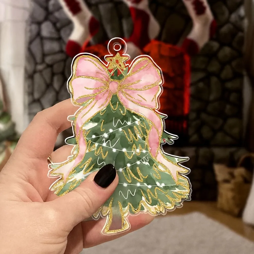 Christmas Tree Bow Ornament | Festive Ribbon Decoration | Holiday Keepsake - Image 5