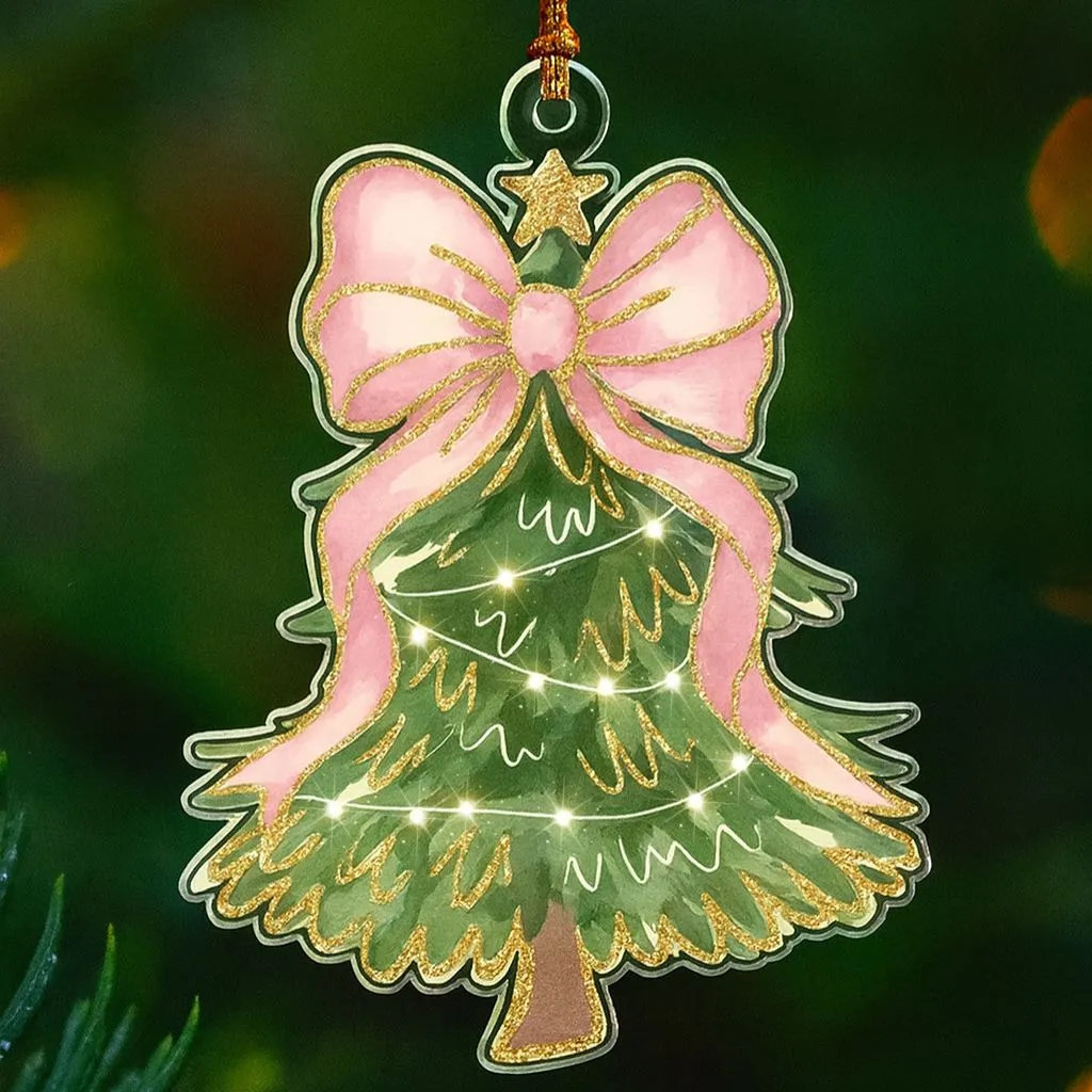 Christmas Tree Bow Ornament | Festive Ribbon Decoration | Holiday Keepsake