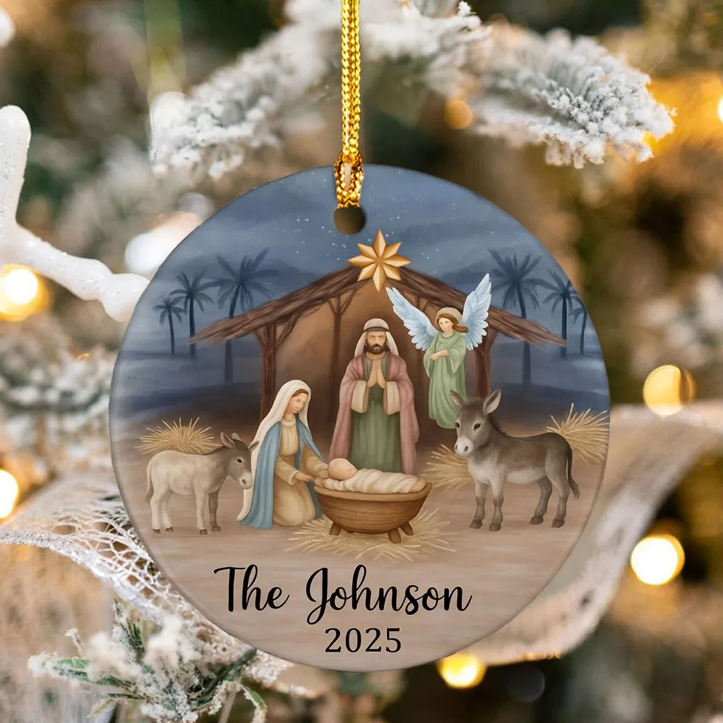 Custom Family Nativity Scene Ornament | Custom Religious Tree Decoration | Special Gift for Faith-Filled Homes - Image 5