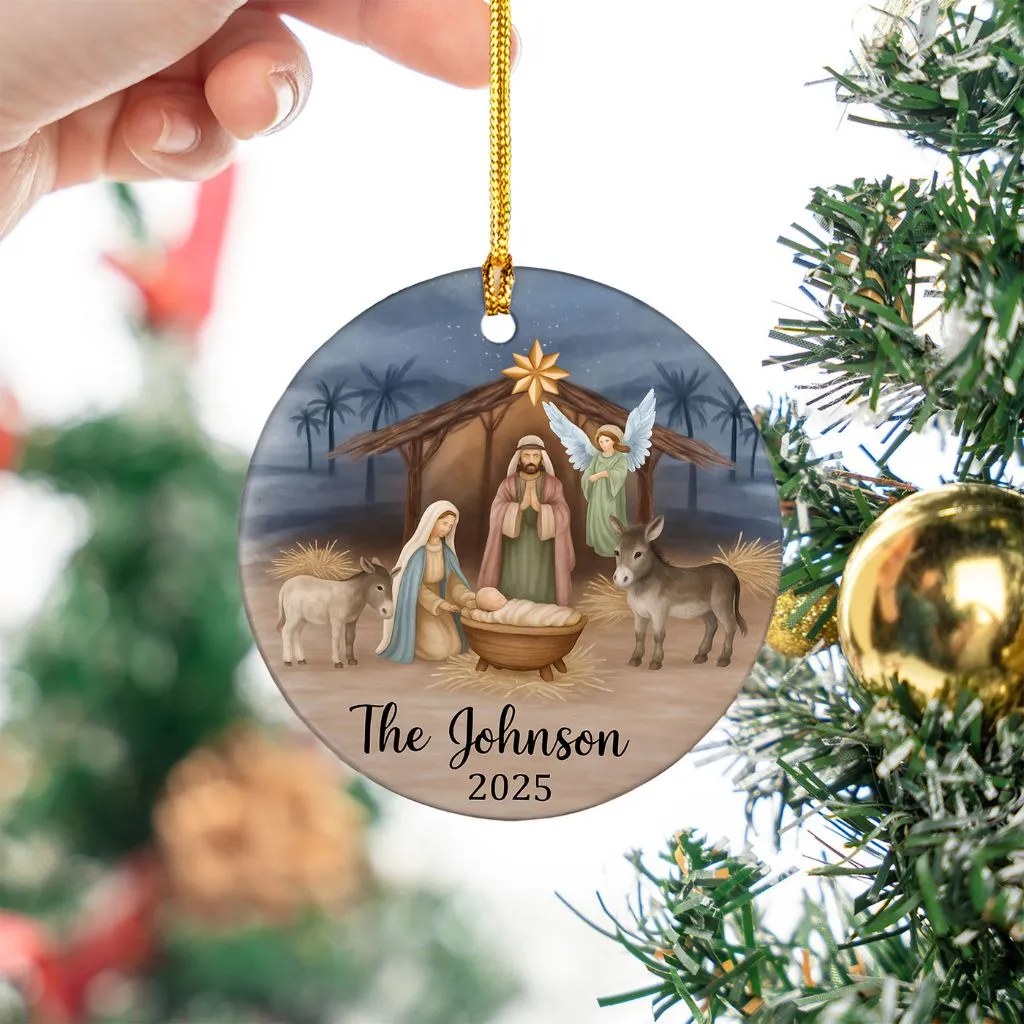 Custom Family Nativity Scene Ornament | Custom Religious Tree Decoration | Special Gift for Faith-Filled Homes - Image 4